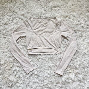 Garage Cream Long Sleeve Crop Top